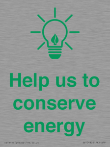 Help us to conserve energy 